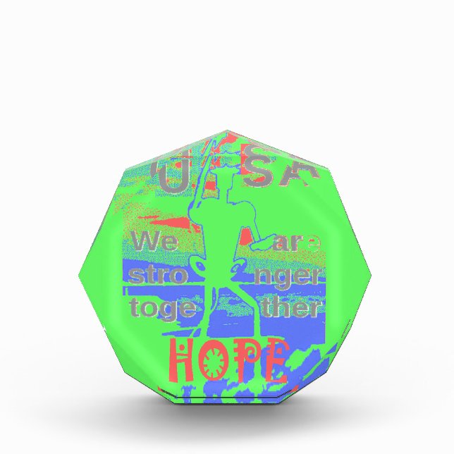 United in Hope: Stronger Together - Vibrant USA  Acrylic Award (Front)