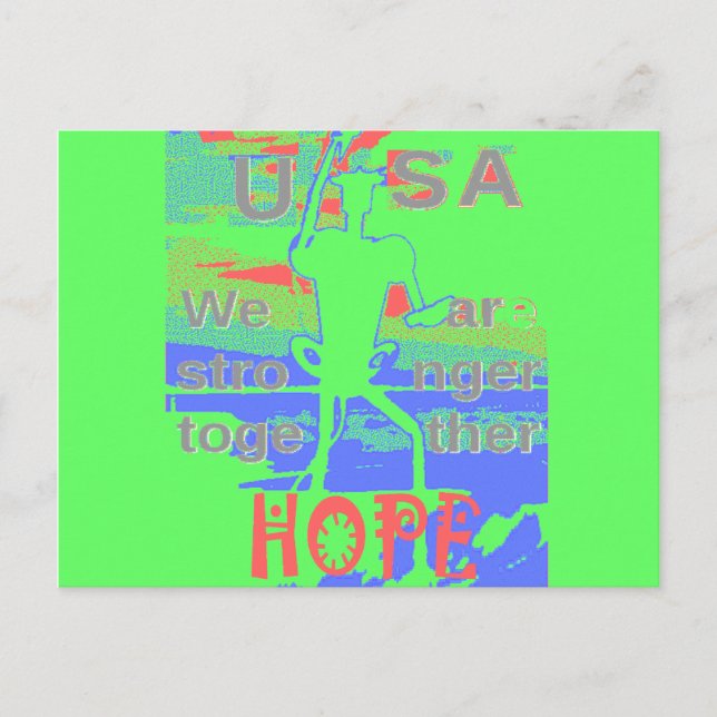 United in Hope: Stronger Together - Vibrant USA  Postcard (Front)