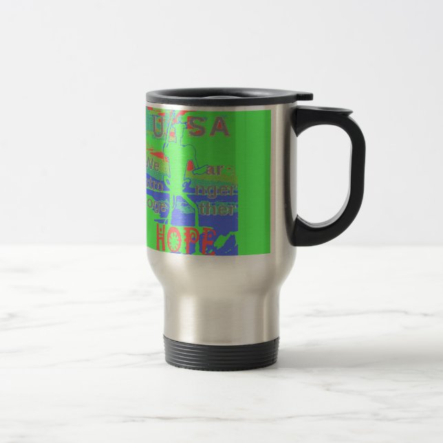 United in Hope: Stronger Together - Vibrant USA  Travel Mug (Right)