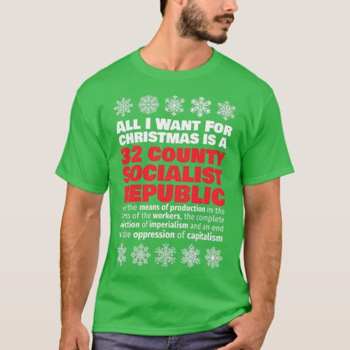 United Ireland 32 county socialist republic Christ T_Shirt