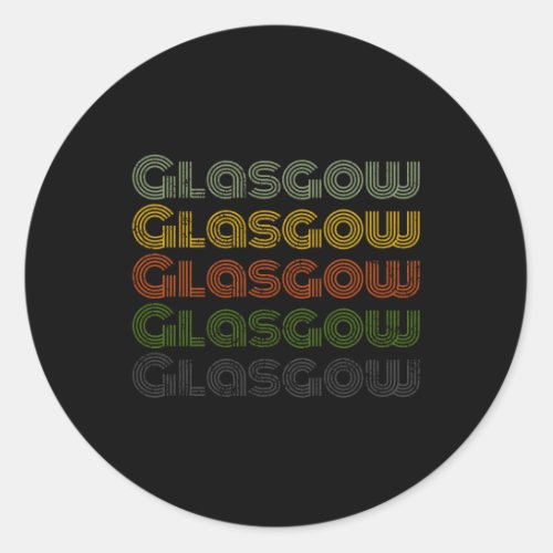 United Kingdom 70S City Glasgow Classic Round Sticker