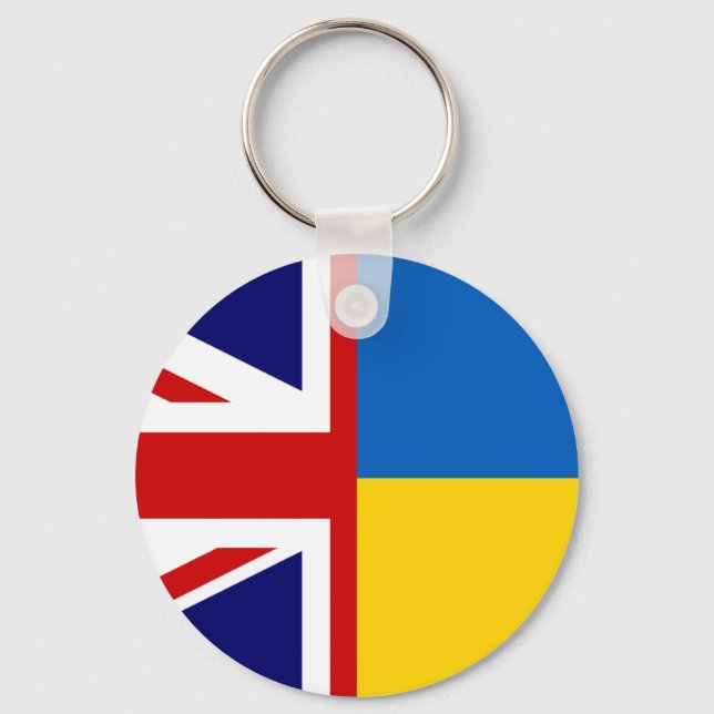 United Kingdom and Ukraine Together  Keychain (Front)
