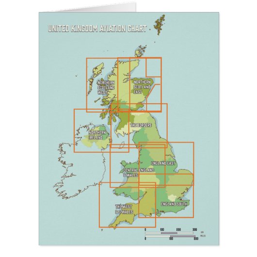 United Kingdom aviation chart Cards (Front)