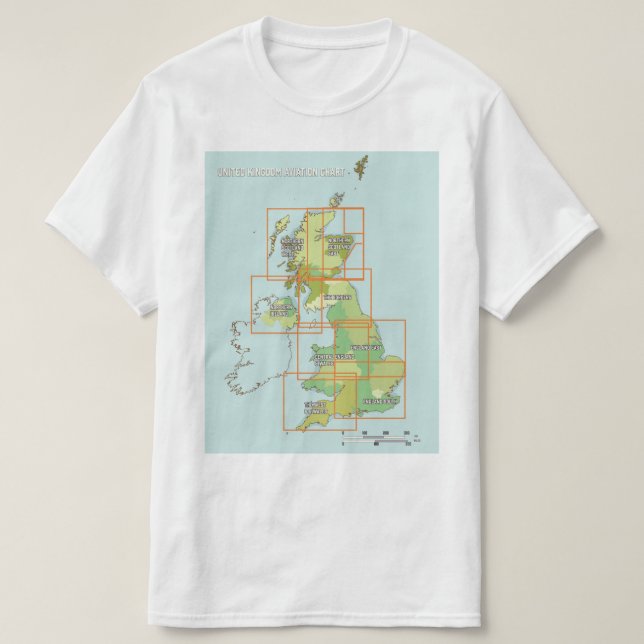 United Kingdom aviation chart T-Shirt (Design Front)