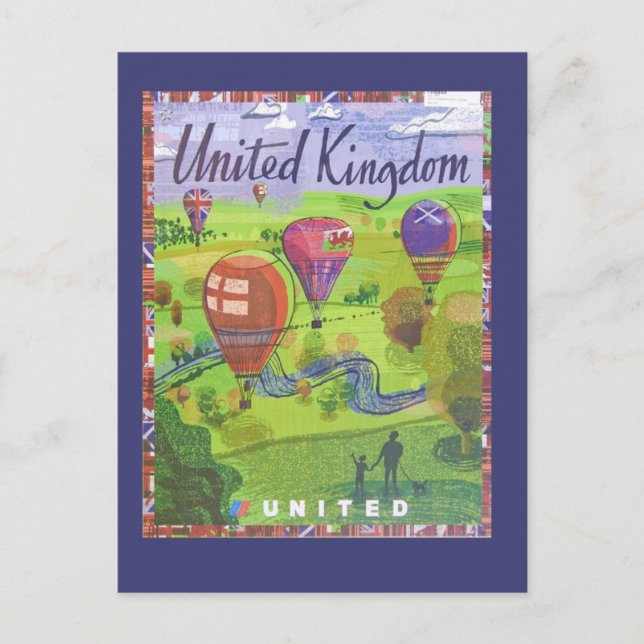United Kingdom Balloon Travel Postcard (Front)