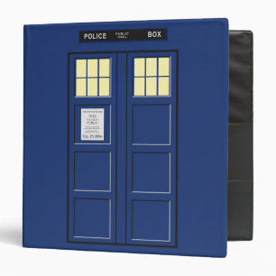 United Kingdom - Blue Police Public Call Box 1 3 Ring Binder