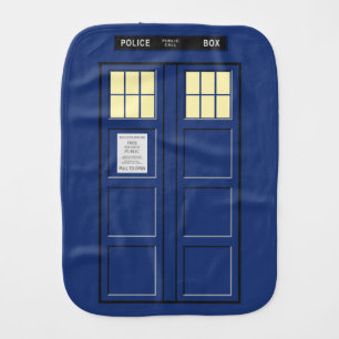 United Kingdom - Blue Police Public Call Box 1 Baby Burp Cloth
