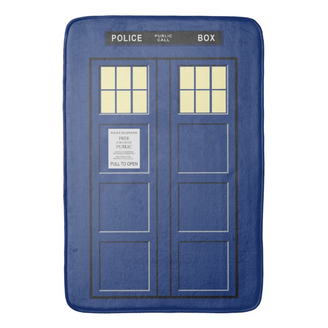 United Kingdom - Blue Police Public Call Box 1 Bath Mat (Front Vertical)