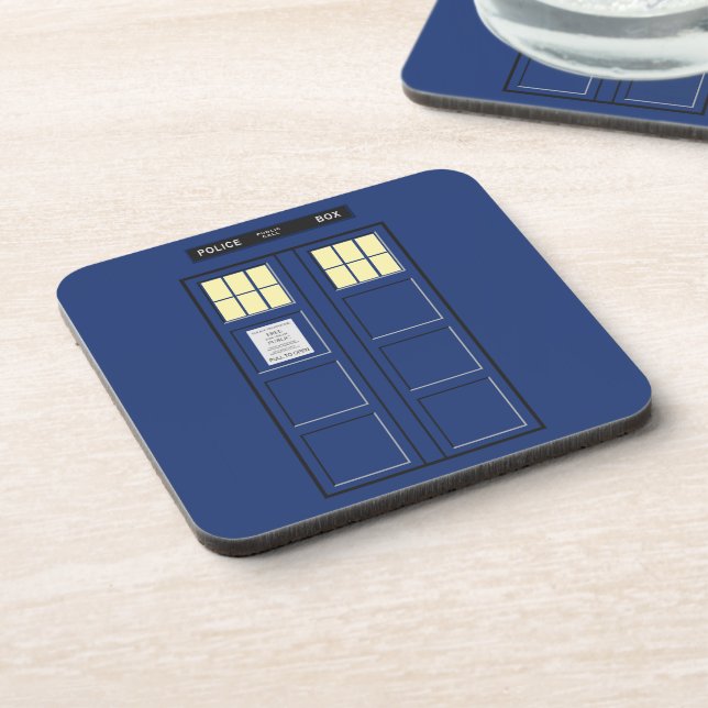 United Kingdom - Blue Police Public Call Box 1 Beverage Coaster (Left Side)