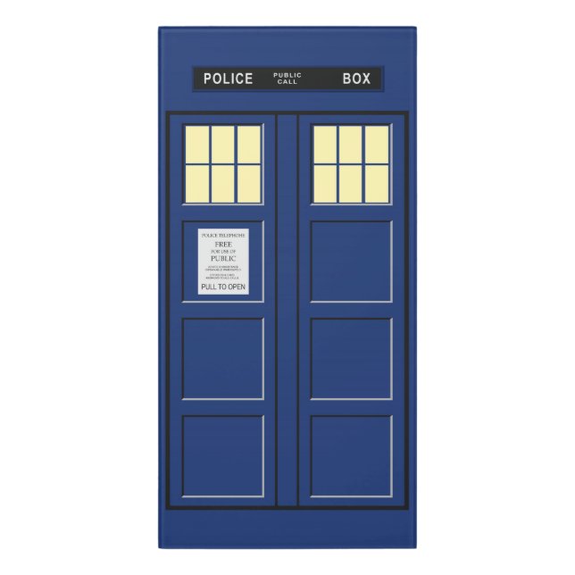 United Kingdom - Blue Police Public Call Box 1 Door Sign (Classic Front Vert)