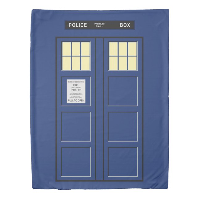 United Kingdom - Blue Police Public Call Box 1 Duvet Cover (Front)