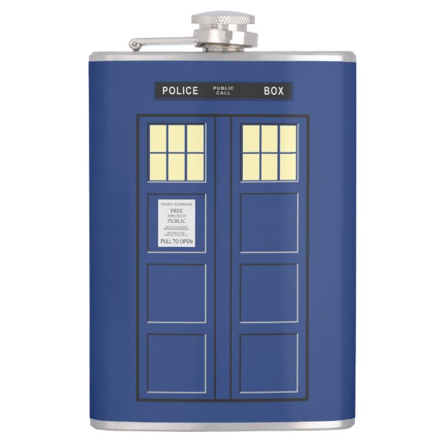 United Kingdom - Blue Police Public Call Box 1 Flask (Front)