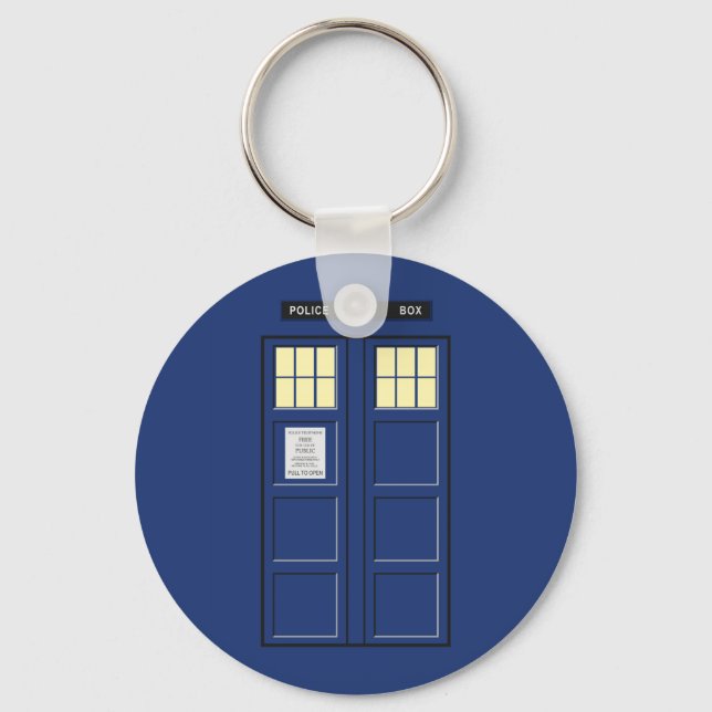 United Kingdom - Blue Police Public Call Box 1 Keychain (Front)