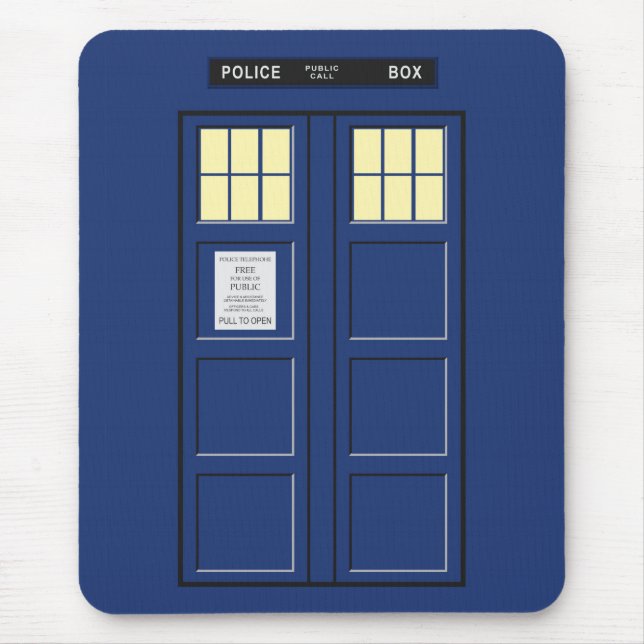 United Kingdom - Blue Police Public Call Box 1 Mouse Pad (Front)