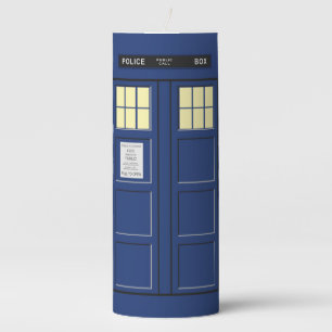 United Kingdom - Blue Police Public Call Box 1 Pillar Candle