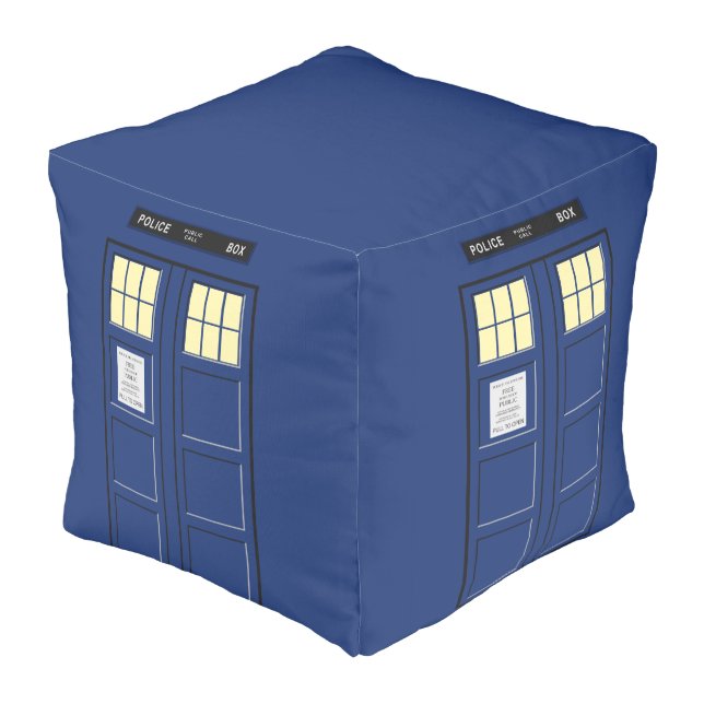 United Kingdom - Blue Police Public Call Box 1 Pouf (Angled Front)