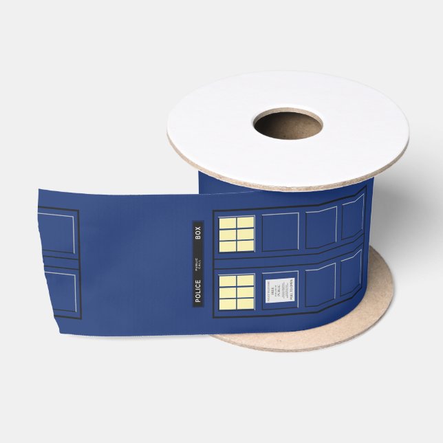 United Kingdom - Blue Police Public Call Box 1 Satin Ribbon (Spool)
