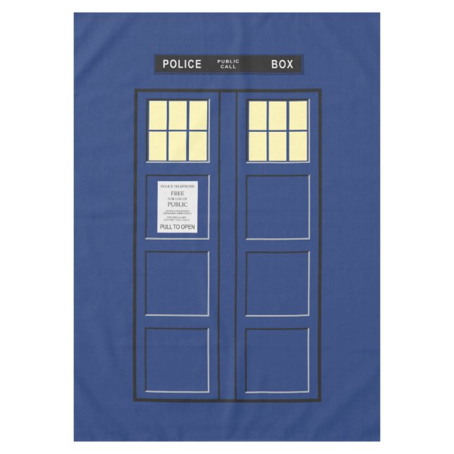 United Kingdom - Blue Police Public Call Box 1 Tablecloth (Front)