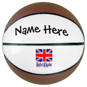 United Kingdom British Flag Black Personalization Basketball