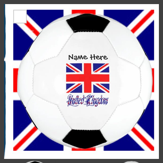United Kingdom British Flag Black Personalization  Soccer Ball (Creator Uploaded)