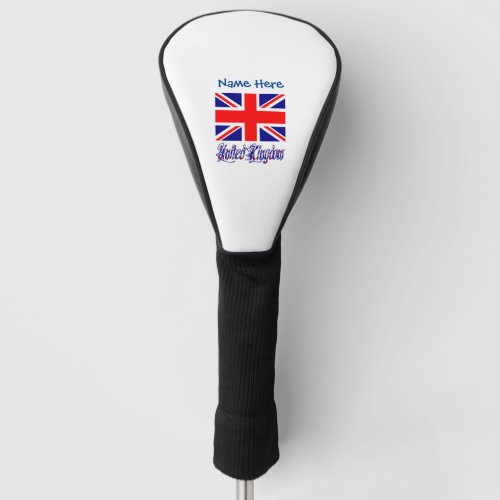 United Kingdom British Flag Blue Personalization Golf Head Cover
