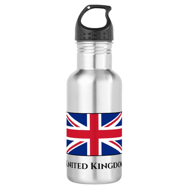 United Kingdom (British) Flag Stainless Steel Water Bottle (Front)