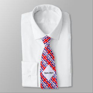 United Kingdom British Flag Tiled Personalized Neck Tie