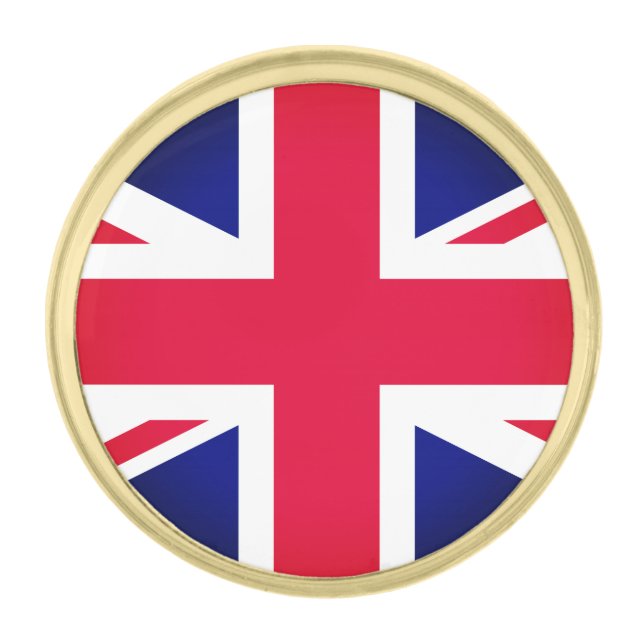 United Kingdom & British Flag Union Jack /business Gold Finish Lapel Pin (Front)