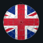 United Kingdom (British Flag) (Union Jack) (UK) GB Dart Board<br><div class="desc">This design features the national flag of the United Kingdom, which is also known as the Union Jack. The flag is also known as the Royal Union Flag in Canada. It dates back to the early 17th century, when James I had inherited the English and Irish thrones, which allowed him...</div>