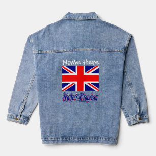 United Kingdom British Flag White Personalization  Denim Jacket