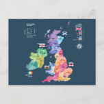 United Kingdom British Isles Map Postcard at Zazzle