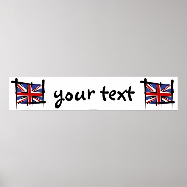 United Kingdom Brush Flag Banner Poster (Front)