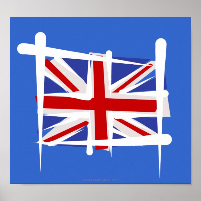 United Kingdom Brush Flag Poster (Front)
