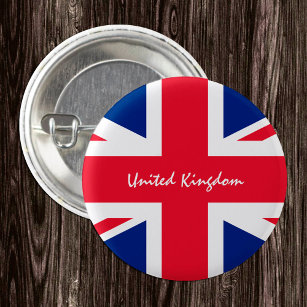 United Kingdom button, patriotic British Flag Button
