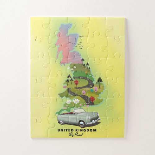 United Kingdom  By Road Vintage travel poster Jigsaw Puzzle