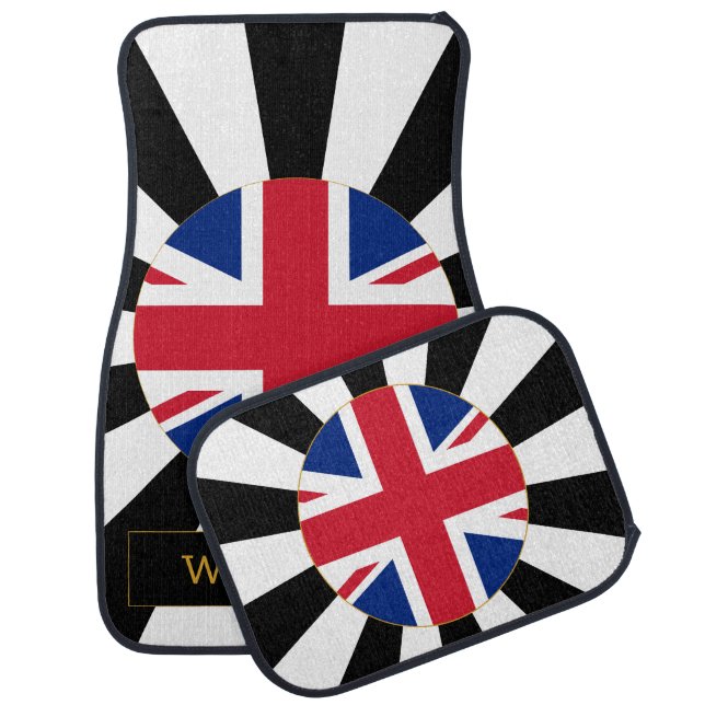 United Kingdom Car Floor Mat & British Flag / UK (Set)