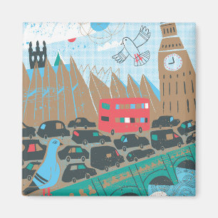 United Kingdom City Scene Magnet