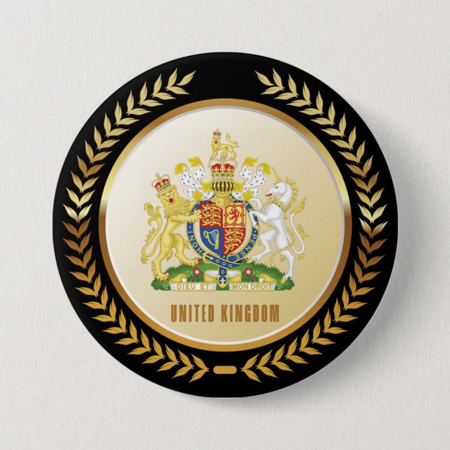 United Kingdom Coat Of Arms Button (Front)