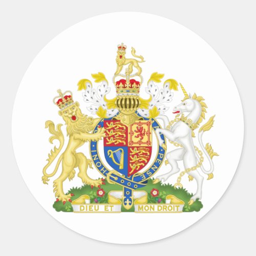United Kingdom Coat of arms GB Classic Round Sticker