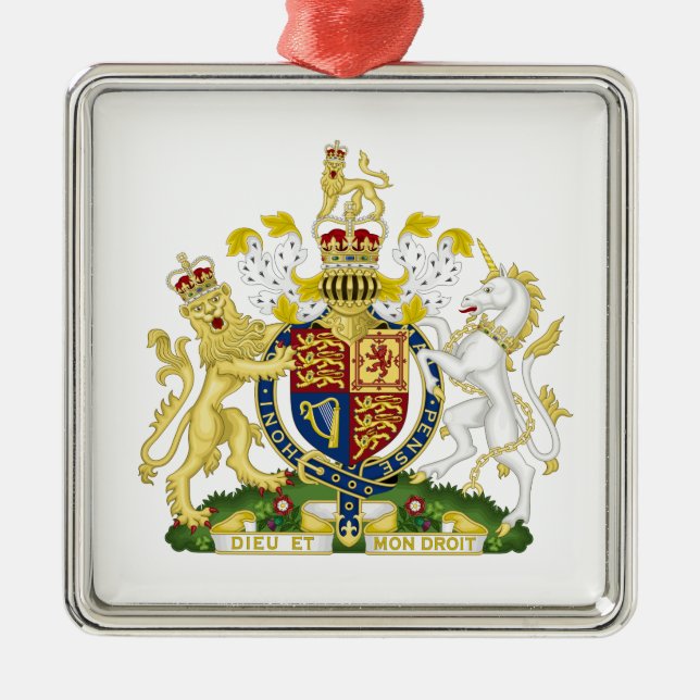 United Kingdom Coat of Arms Metal Ornament (Front)