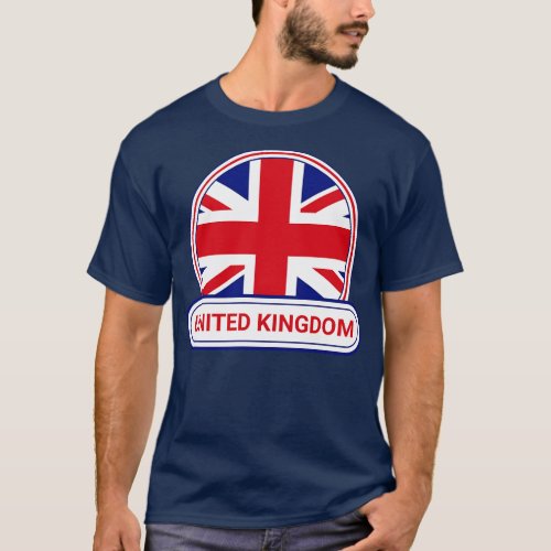 United Kingdom Country Badge United Kingdom Flag T_Shirt