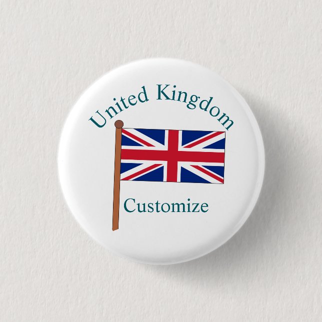 United Kingdom Country Flag Thunder_Cove Button (Front)