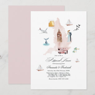 United Kingdom Destination Wedding Rehearsal Invitation