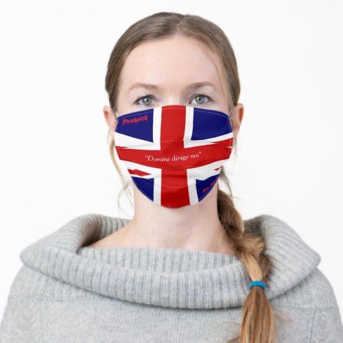 United Kingdom Domine dirige nos w Flag Adult Cloth Face Mask