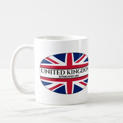 United Kingdom Established 1801 UK Union Jack Coffee Mug