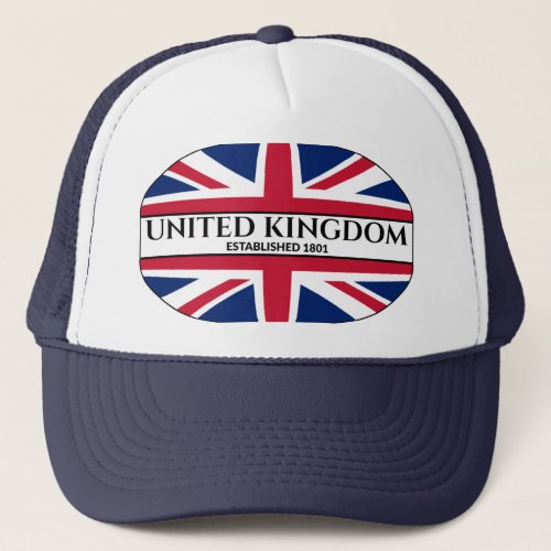 United Kingdom Established 1801 UK Union Jack Trucker Hat