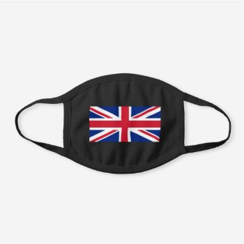 United Kingdom Flag British Patriotic Black Cotton Face Mask by YLGraphics at Zazzle