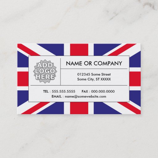 Customizable united kingdom flag business card templates
