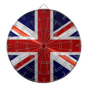 United Kingdom Flag Dartboard With Darts