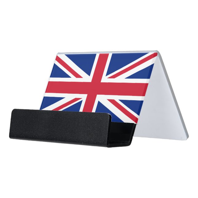 United Kingdom flag Desk Business Card Holder (Angled Front)